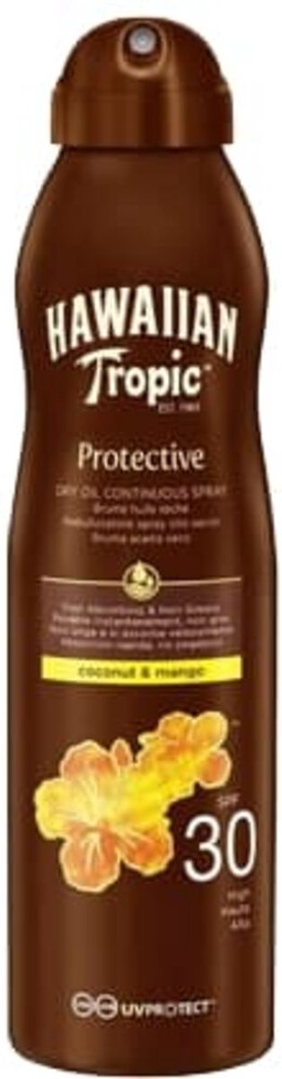 Goedkoopste Hawaiian Tropic Island Glow Dry Oil Continuous Spray SPF 30 - 177 ml