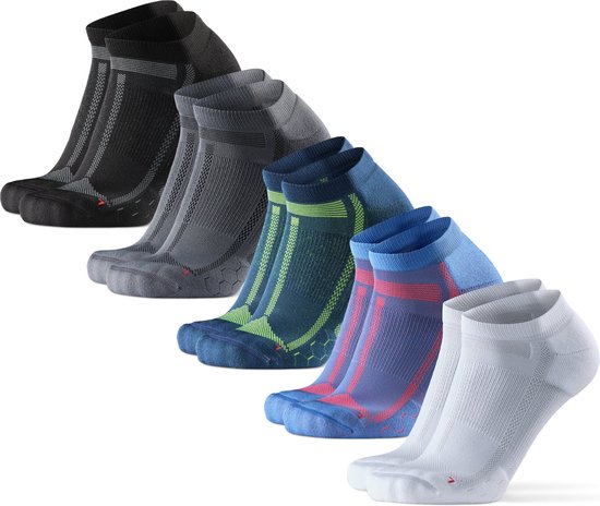 DANISH ENDURANCE Chaussettes de course Courtes Longues Distances 5 paires - anti ampoules - compression légère - Taille 39--42