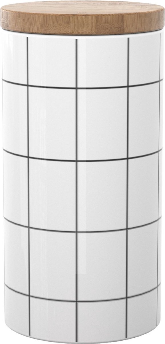Intirilife keramische voorraadpot in de maat L met deksel - 10 x 18,5 cm - 1000 ml inhoud - Luchtdichte, vaatwasmachinebestendige voorraadpot voor thee, koffie en nog veel meer