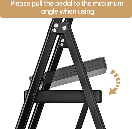 Vouwladder met Antislip, Opvouwbare Huishoudladder, Stevige Ladder met Leuning, 3 Treden, Draagbaar en Veilig van Dibea — afbeelding 4