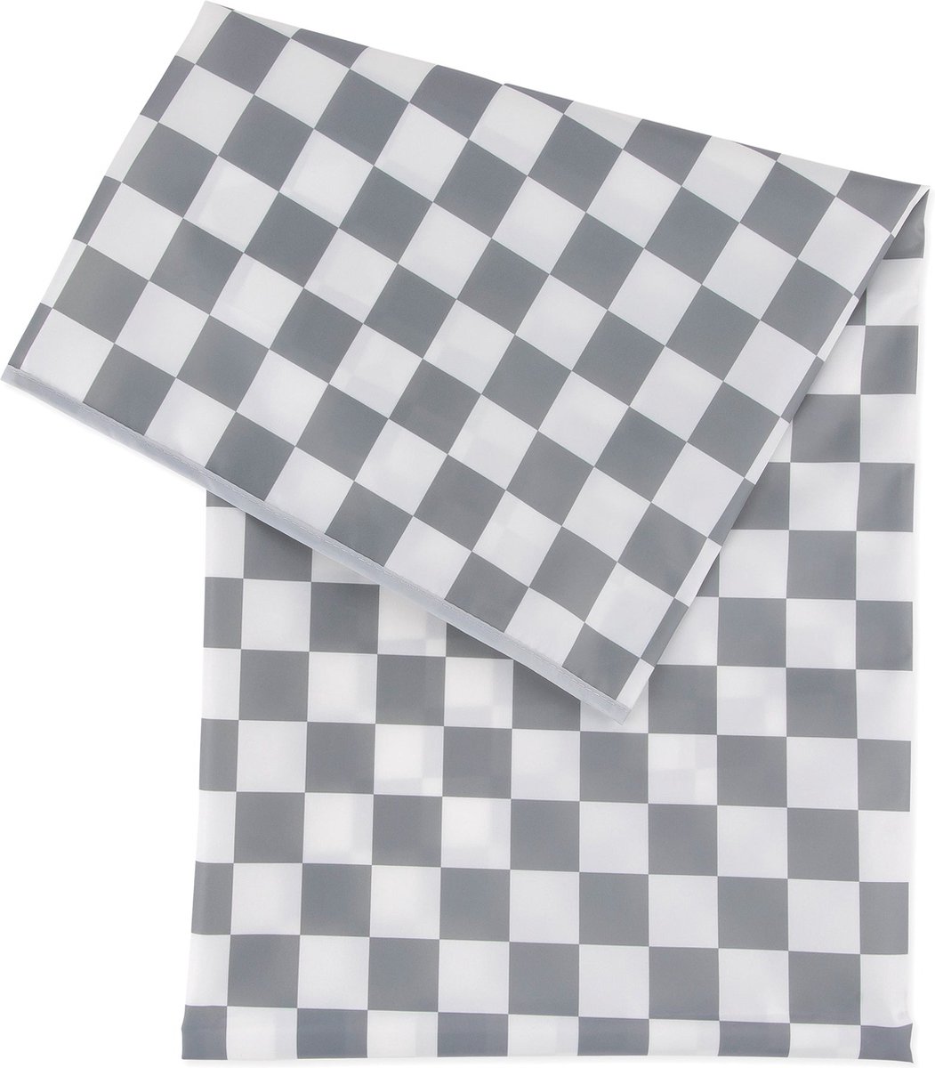Bumkins - Splat Mat | Knoei Tafelkleed & Vloermat – Wasbaar & Waterdicht - Charcoal Check