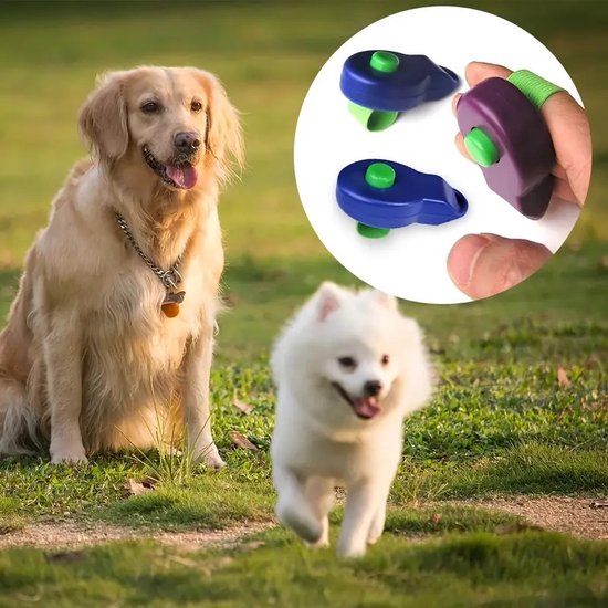 KNUIUYY 3-delige hondentraining clickerset, handige accessoires voor