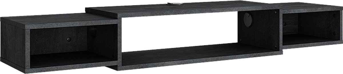 Vicco Nordic TV-meubel – 139.7 x 20.3 cm met open vakken Zwart beton