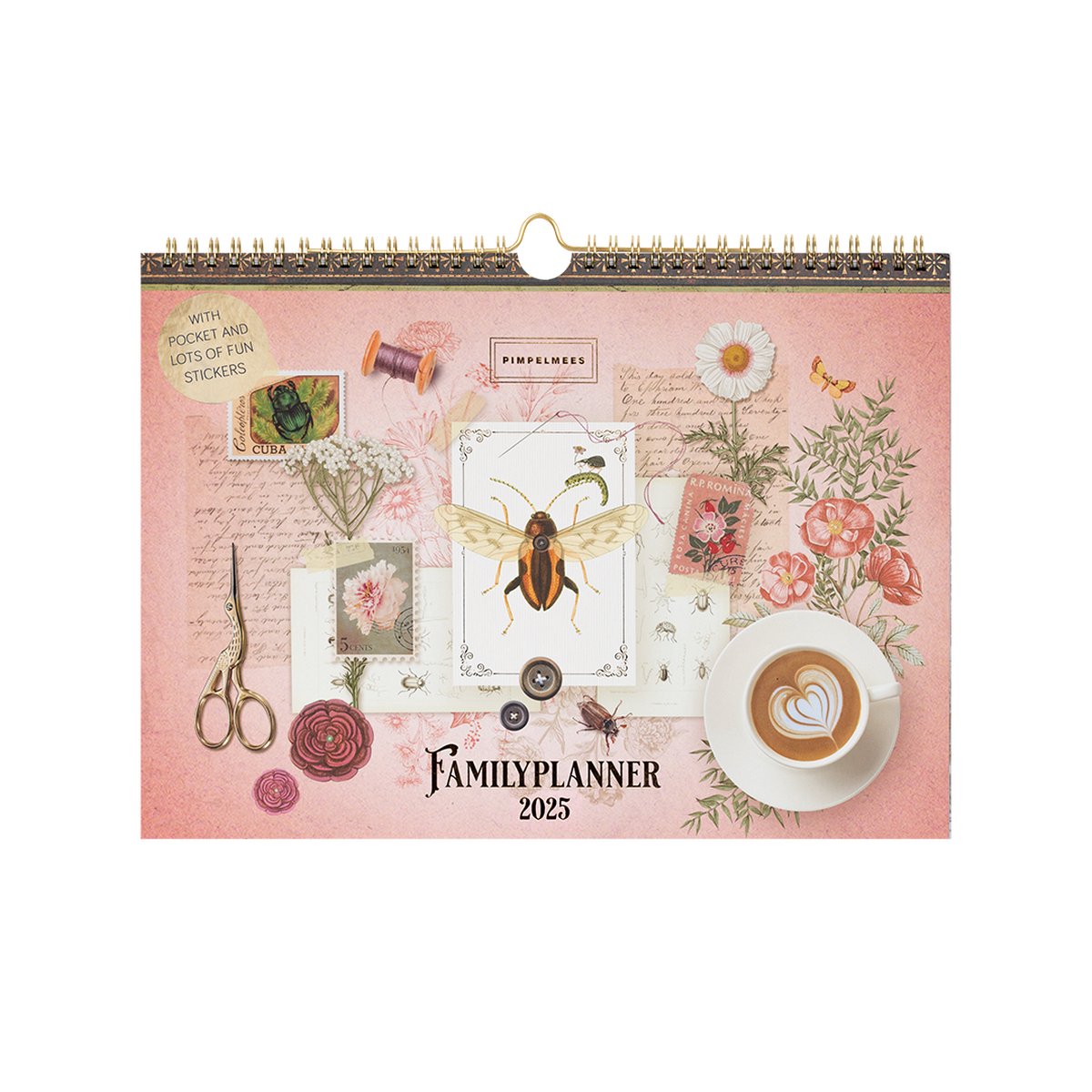 Pimpelmees family planner 2025 Wonderland Beetlebee Peach op Prijzenvolger.com