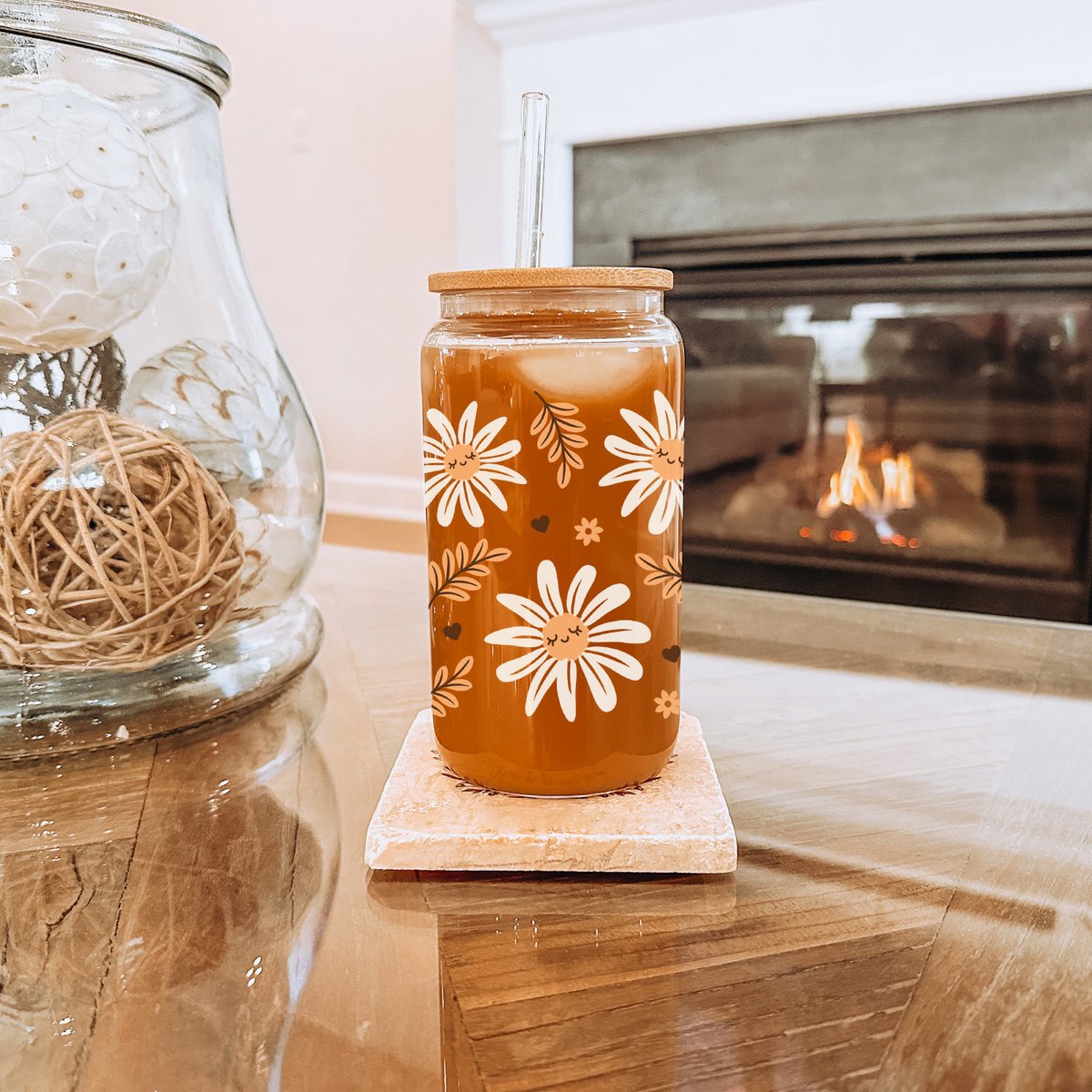 Forbabe Glazen drinkbekers met deksel en rietje, 500 ml, elegante bow-beker voor koffie, frisdrank, cocktails en meer, roze strik, 2 stuks