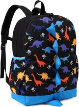 Inovra ® Rugzak voor kinderen, schooltas voor jongens, meisjes, kleuterschool, 2-5 jaar, rugzak voor meisjes, geschikt voor A4, dinosaurus, 3D, waterafstotend, met borstband, voor baby, school