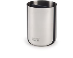 Luxe Tandenborstel Organizer, 9 x 9 x 11.7 CM, Met 2 verdeelvakken, RVS, Zilver - Joseph Joseph | EasyStore