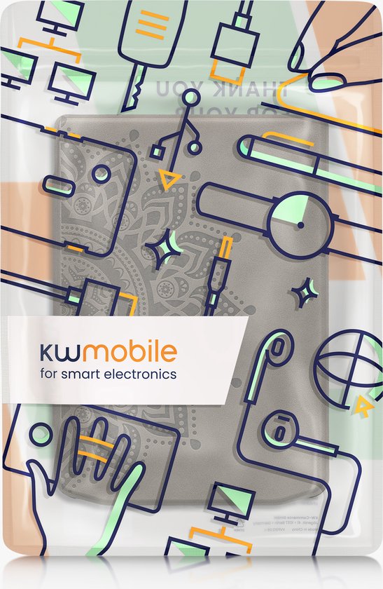 kwmobile e-reader hoesje geschikt voor Pocketbook Verse / Verse Lite / Verse Pro / Color / Vivlio Light/Light HD hoes - Ereader flip case met standaard - Kunstleren e reader cover - Opkomende Zon design in grijs van Merkloos — afbeelding 5