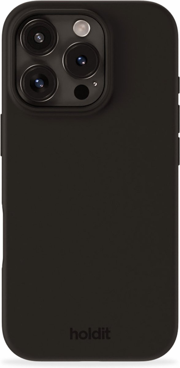 Holdit Silicone Case geschikt voor Apple iPhone 16 Pro Max - Zwart