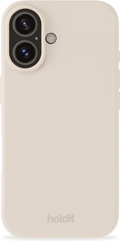 Étui Holdit adapté à iPhone 16, étui en Siliconen - Étui en silicone Holdit - Beige