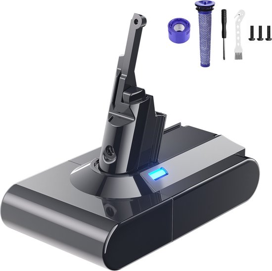 Verbeterde Batterij Set Geschikt voor Dyson V8 Inclusief HEPA-Filter - Absolute Dyson V8 - Accu Voor Dyson V8 Absolute, Fluffy & Animal - 6000mAh