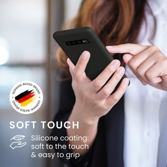 kwmobile telefoonhoesje geschikt voor Samsung Galaxy S10 - Hoesje met siliconen coating - Smartphone case in donkergrijs