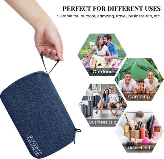 Inovra ® Trousse de toilette spacieuse pour femmes et hommes - Trousse de maquillage de voyage avec option de suspension et sacs Extra