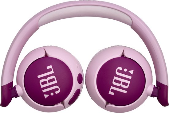 JBL JR 320BT - Draadloze Kinderkoptelefoon - Koptelefoon Kind - Bluetooth - Veilig Volume 85 dB - On ear - Kinder Hoofdtelefoon met Microfoon - 50 uur batterij - Voor Tablet, Laptop, School & Online Les - Roze Paars