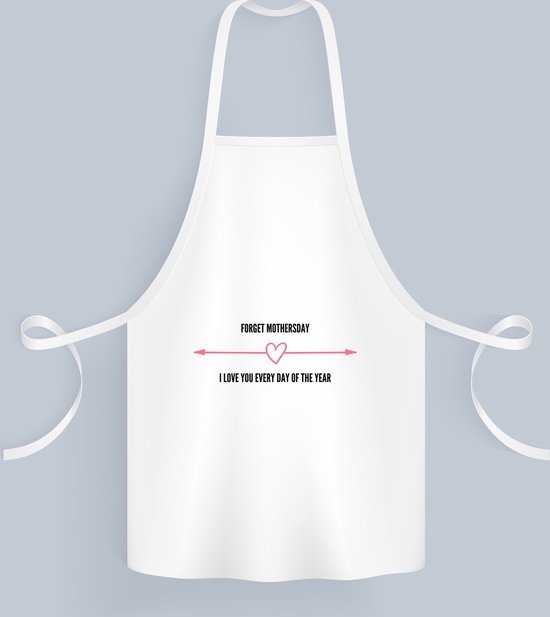Akyol - forget mothersday i love you every day of the year Keukenschort - Mama - elke dag houden van je moeder - liefste moeder - verjaardag - cadeau - kado - bedankje - geschenk - 82 bij 71 cm