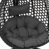 Bol.com Uniprodo - Buitenhangstoel met frame - opklapbare zitting - zwart/grijs - druppelvorm aanbieding