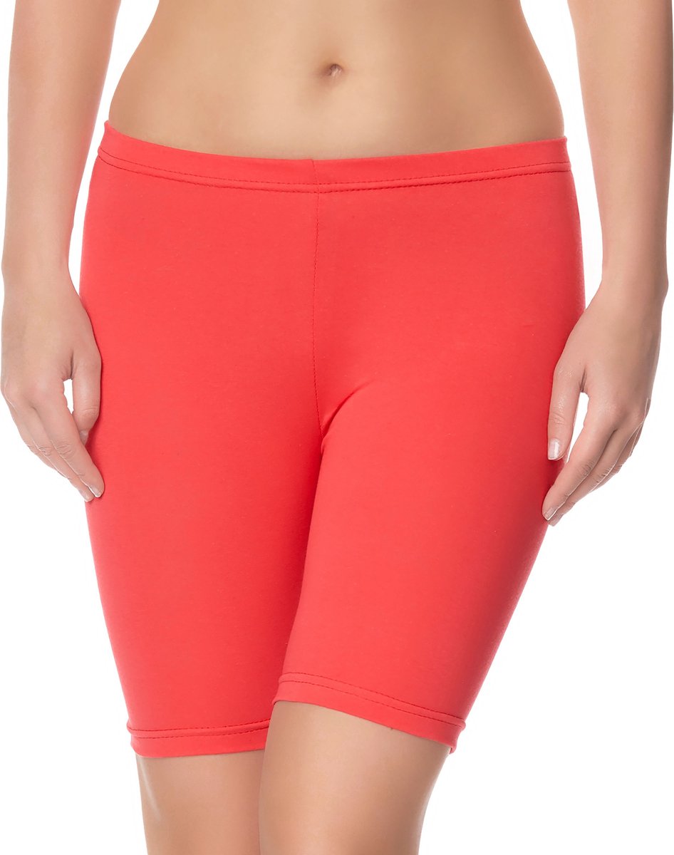 Ladeheid Dames Leggings - Sport - Wielershorts - Shorts - Katoen - LA-MA-Shorts-Long - Koraal20 - S-M