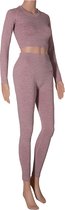 Xtreme - Ensemble de sport femme - Leggings/Crop Top - Rose - M - Leggings de sport - Crop top de Sport