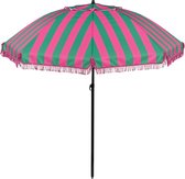 Parasol Plage Flamingueo Parasol Inclinable UPF50 Grand Parasol Réglable et Inclinable Parasol Frange 210 x 180 cm Rose - Jardin