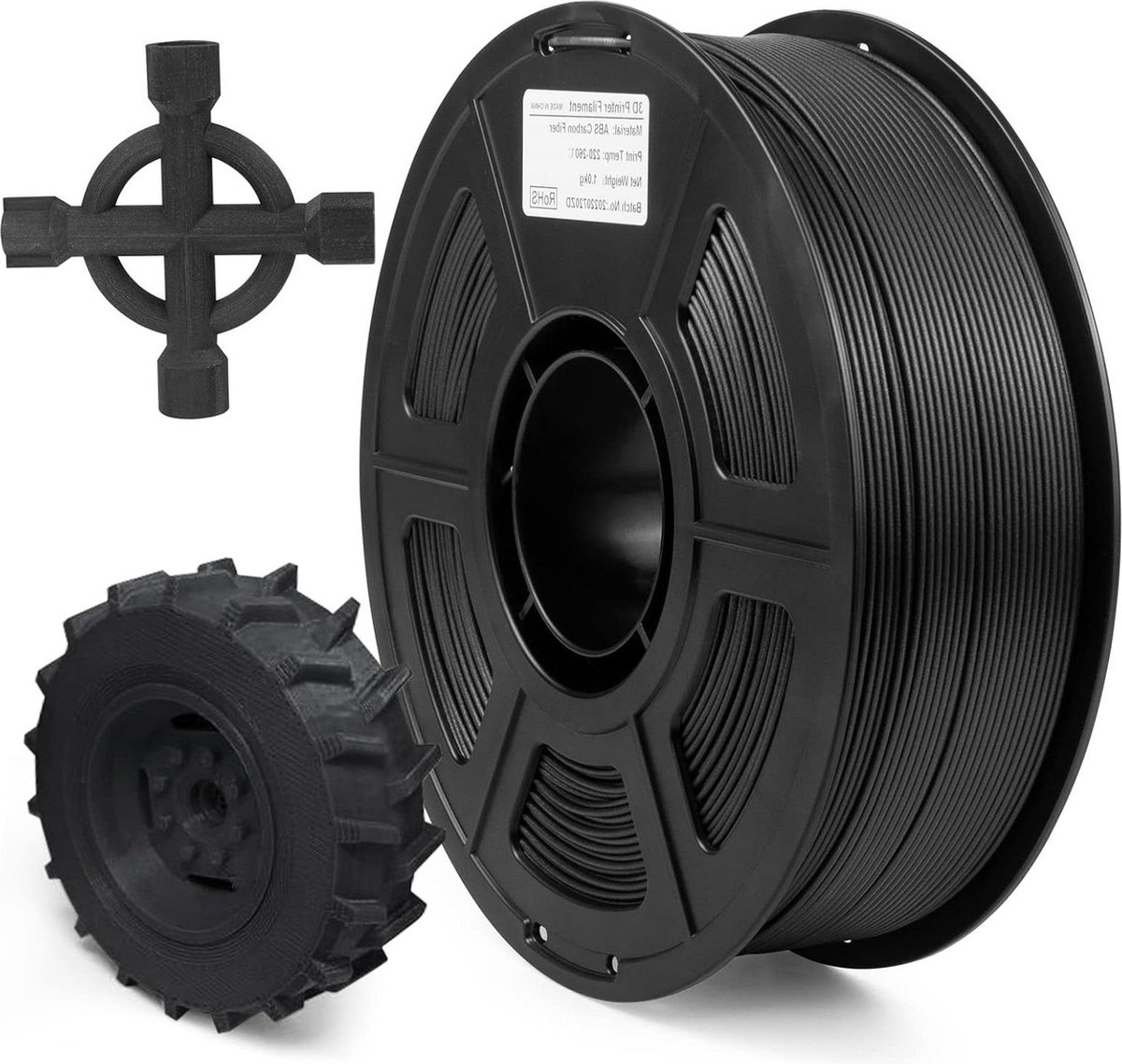 Carbon Fiber 3D Printer Filament 1.75mm - ABS Filled - Matte Black - 1KG Spool