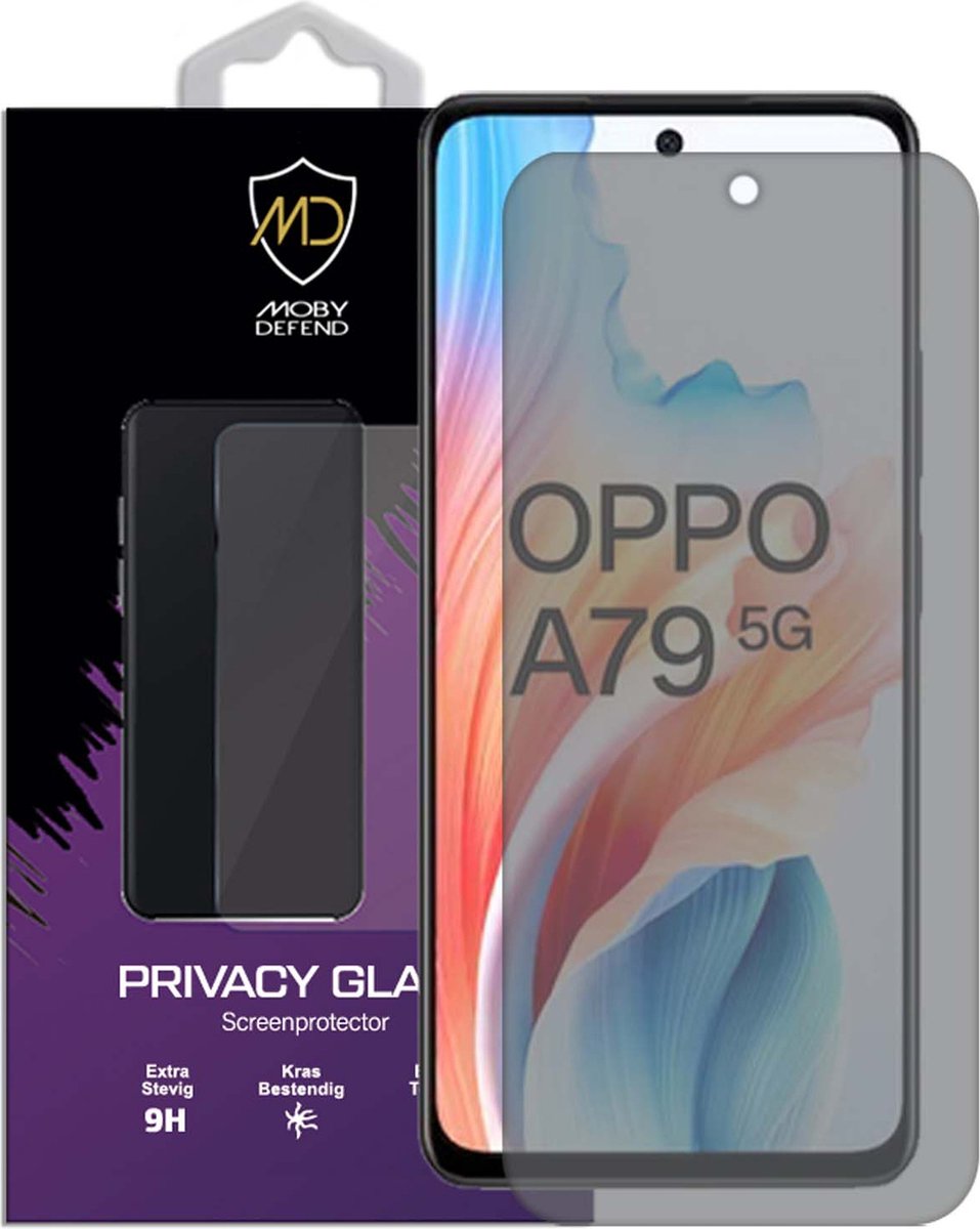 MobyDefend Screenprotector - Geschikt voor Oppo A79 - Matte Privacy Glass Screensaver