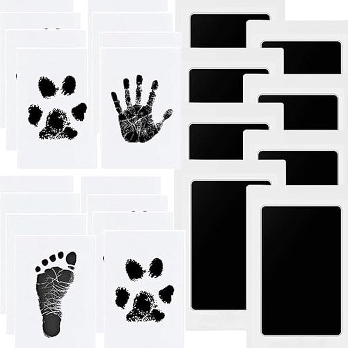 Image of 4-delige Baby Hand- en Voetafdrukset, Clean Touch Stempelkussen voor Pasgeborenen, Hond- en Kattenpootafdruk Set - Ideaal voor Babyshower Cadeaus