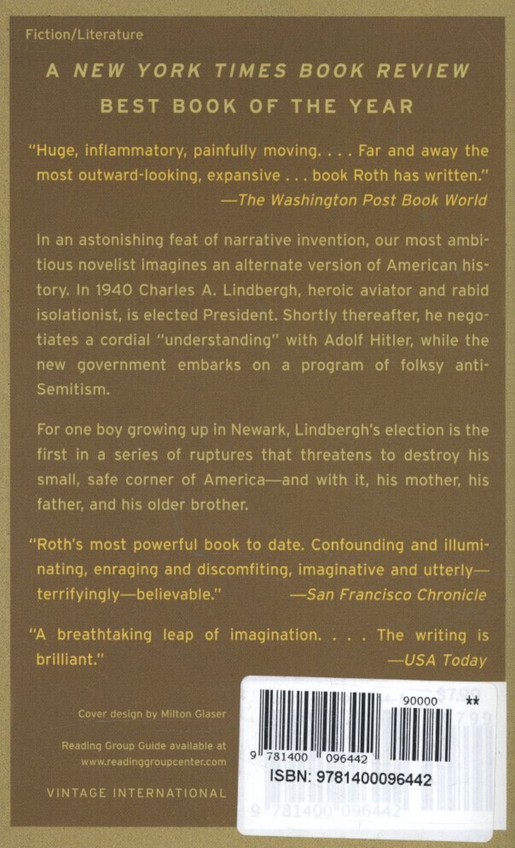 The Plot Against America - back cover