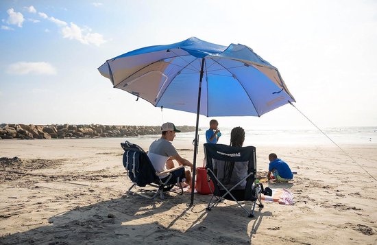 Sport-Brella Premiere Parasol - Multifunctionele Zon- & Regenbescherming Met Zijpanelen Blauw