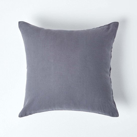 My Linen Home Kussensloop, 40 x 80 cm, 2 stuks, grijs/blauw, van 100% linnen, met reverssluiting, hypoallergeen, thermoregulatie en ademend, geschikt voor alle seizoenen