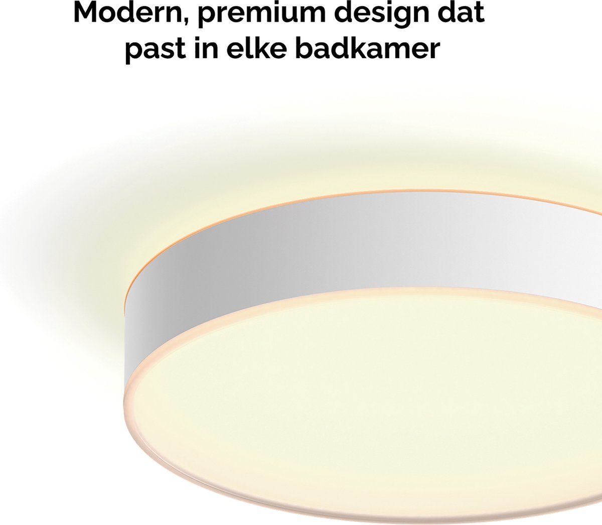 Philips Hue Devere badkamerplafondlamp - warm tot koelwit licht - wit - 38cm - 1 dimmer switch — afbeelding 3