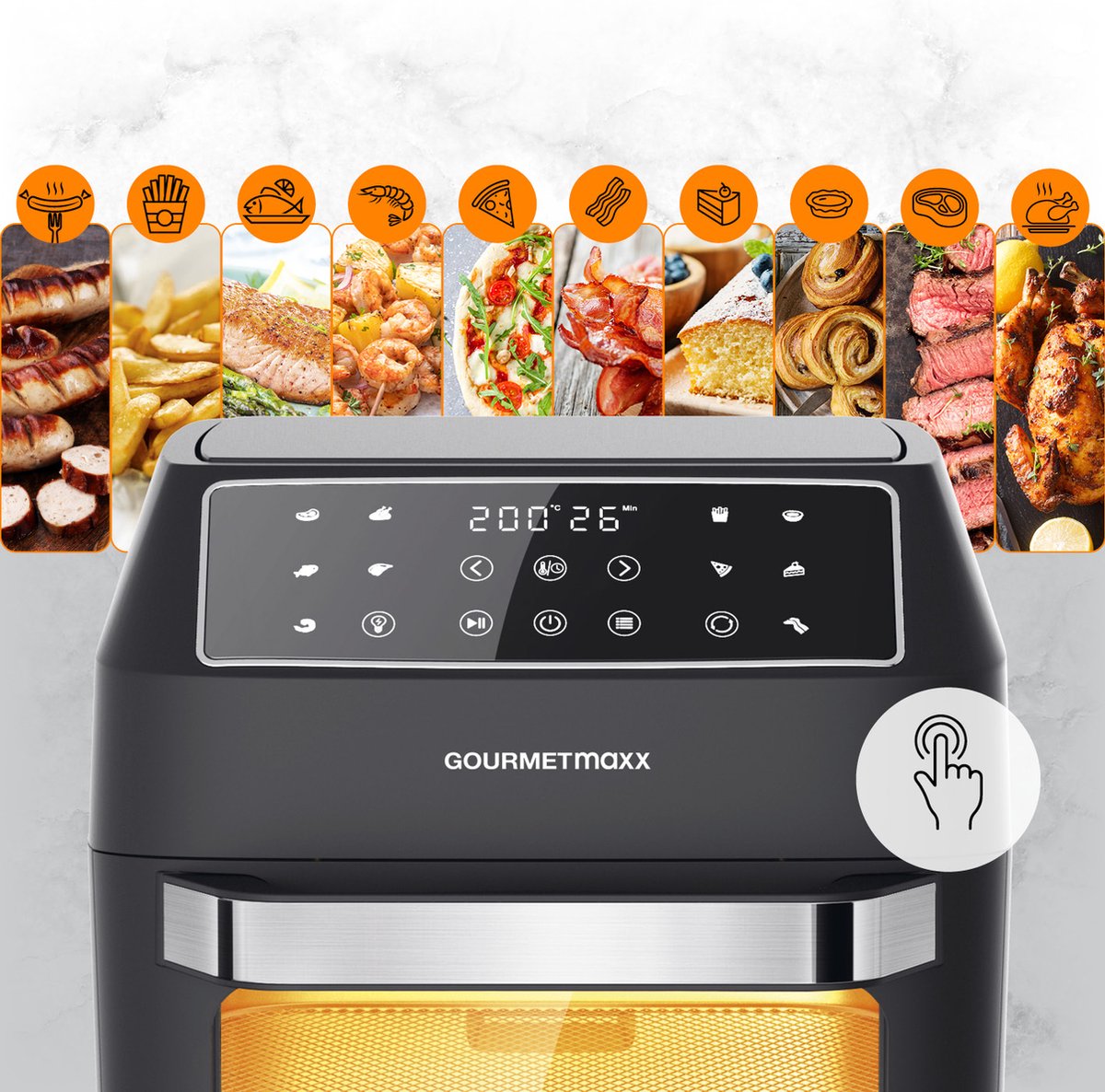 GOURMETmaxx Heteluchtoven Digitaal 12l - Zwart – foto 4