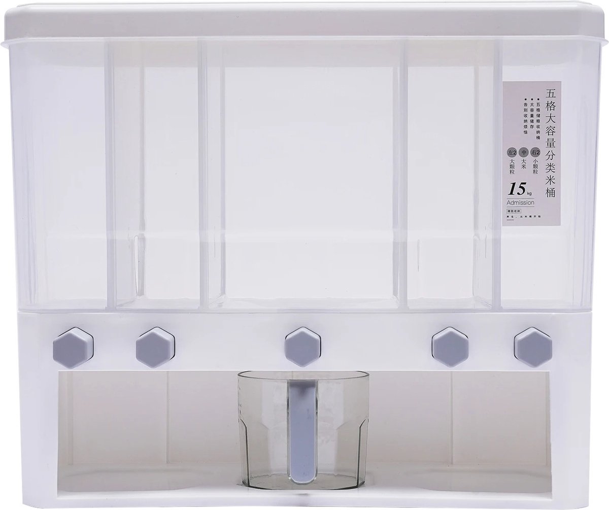Dispenser - Dispenser Cornflakes - Noten Dispenser - Droog Voedsel - 5 Bakken