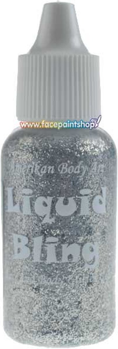 Amerikan Body Art Liquid Bling Chrome Silver 15ml - Glittergel voor schminken