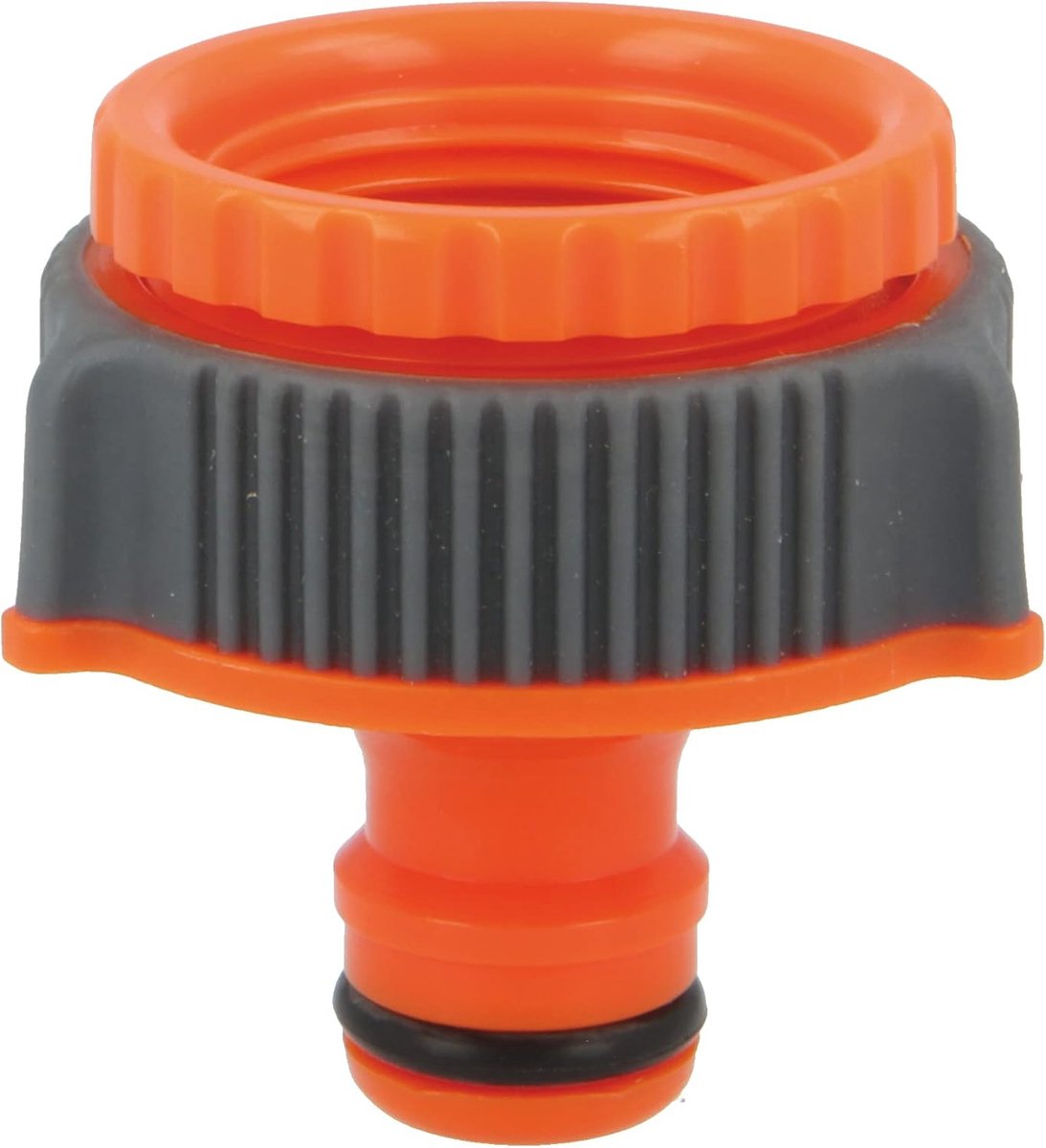 Adapter en verloopstuk voor kraanaansluiting met slang - 3/4 inch en 1 inch - Snelle en eenvoudige verbinding voor waterslangen - Vorst- en uv-bestendig - Oranje