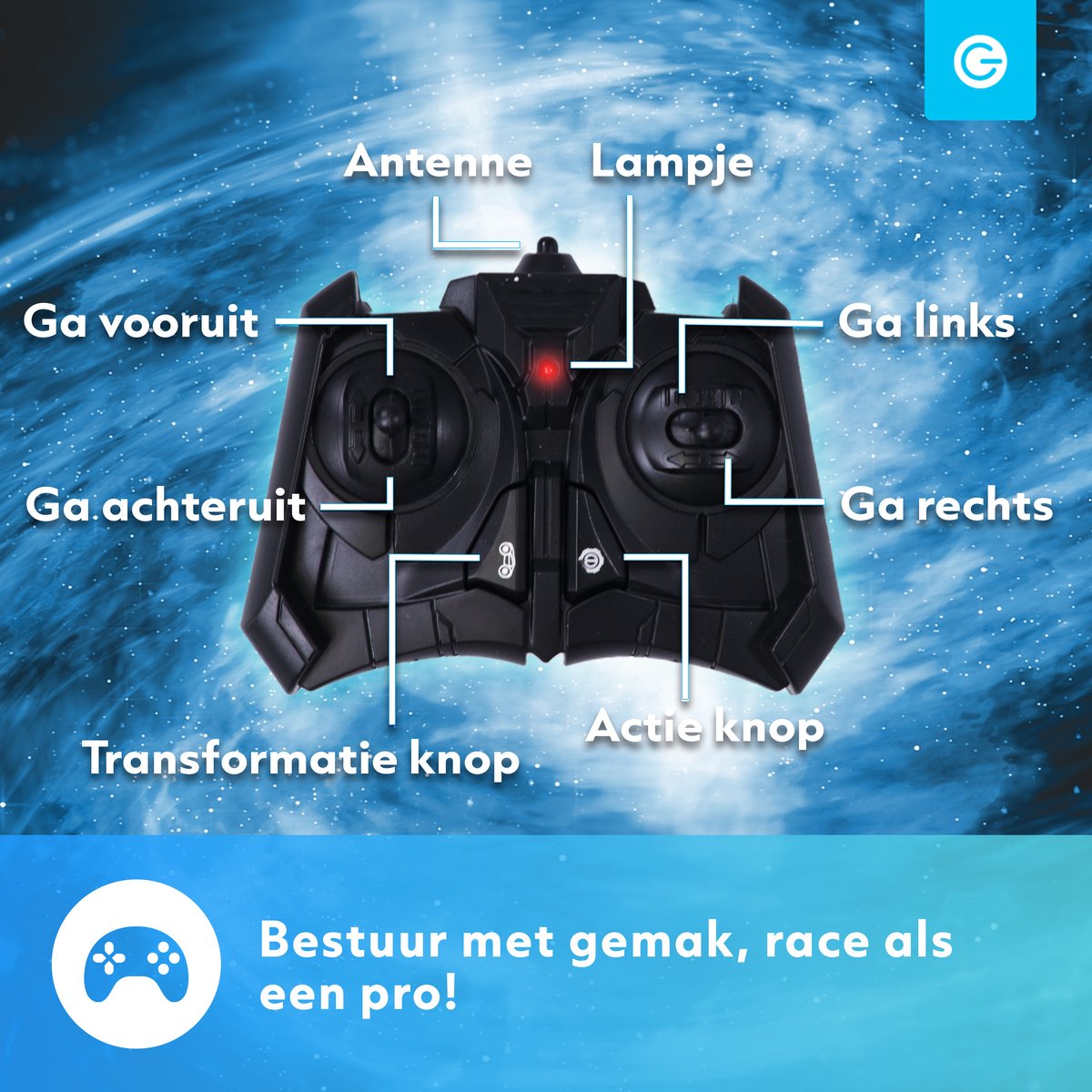 Silvergear RC Auto Robot 2-in-1 - 360° Driften - Radiografisch Bestuurbare Auto - Transformeren - Interactief Speelgoed Autos voor Jongens - Race Auto Afstandbestuurbaar Binnen en Buiten - RC Car Offroad Oplaadbaar - Cadeau - 6, 7, 8, 9+ Jaar - Zwart — afbeelding 11