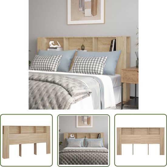 The Living Store Tête de lit - Chêne Sonoma - 180 x 18,5 x 104,5 cm