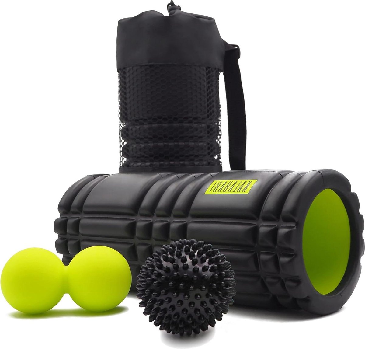 Goedkoopste Foam Roller SET 3 in 1 plus E-boek met oefeningen en Handige tas - Nederlandse triggerpointtherapie en myofasciale massage massage bal voeten