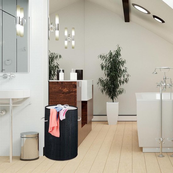 Relaxdays Wasmand van bamboe, opvouwbare
