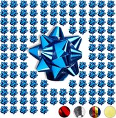Relaxdays Cadeaustrikken - starbows - set van 100 - decoratie strikken - blauw