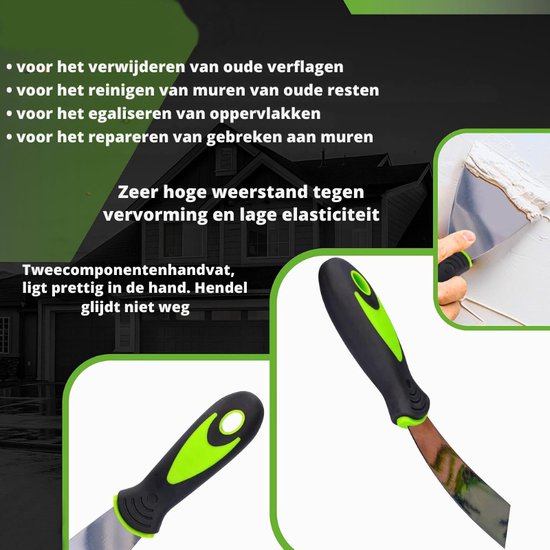 Déglon Gebogen spatel - ergonomisch ontwerp - roestvrijstaal - 18 cm