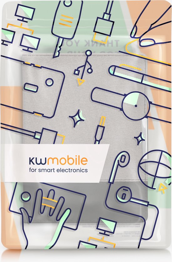 kwmobile hoes geschikt voor Kobo Aura ONE - Canvas beschermhoes in donkergrijs / zwart - Voor e-reader van Merkloos — afbeelding 4