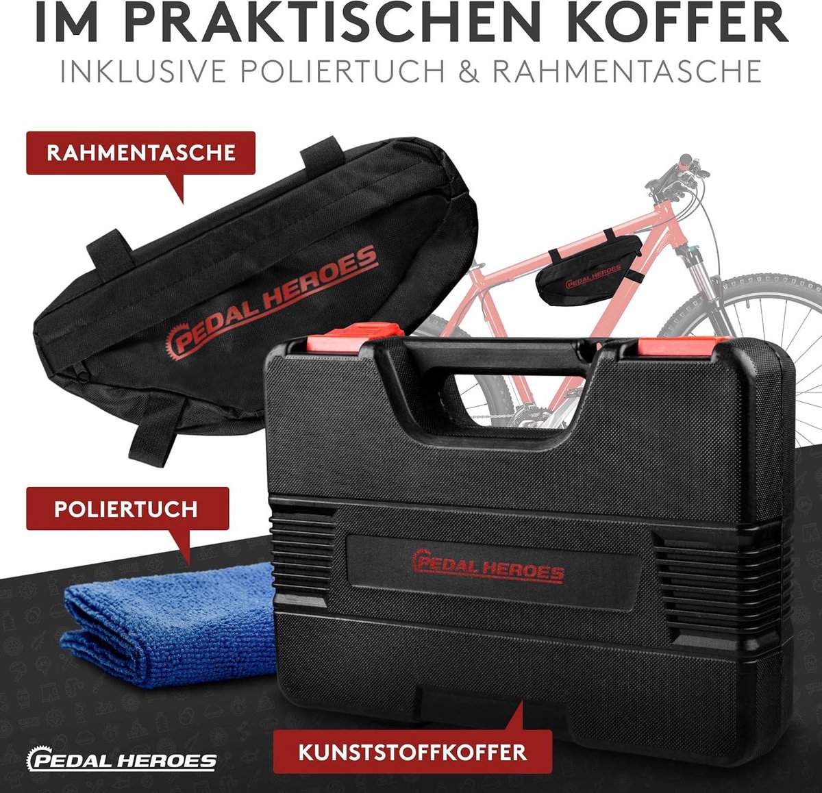 29-delige gereedschapskoffer voor fiets MTB eBike - professionele en beginners gereedschapsset fiets gereedschap koffer — cadeau in Sport & Outdoor - foto 5