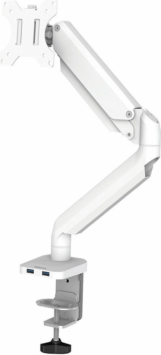 Fellowes Platinum Series - enkele monitor arm - 32 inch - Klem/doorvoer - Wit