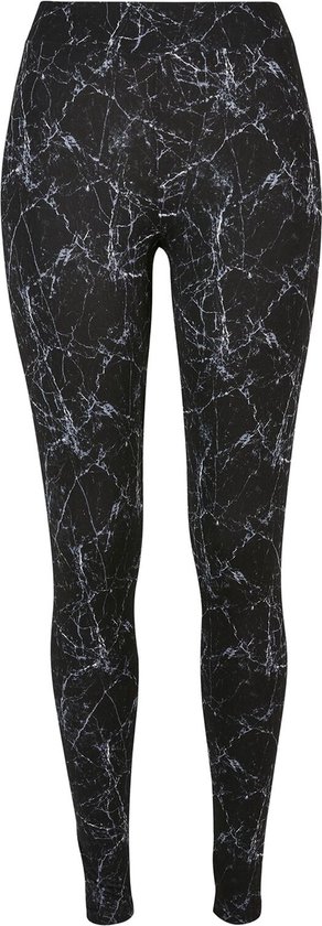 Urban Classics Legging -4XL- Soft AOP blackmarble Zwart