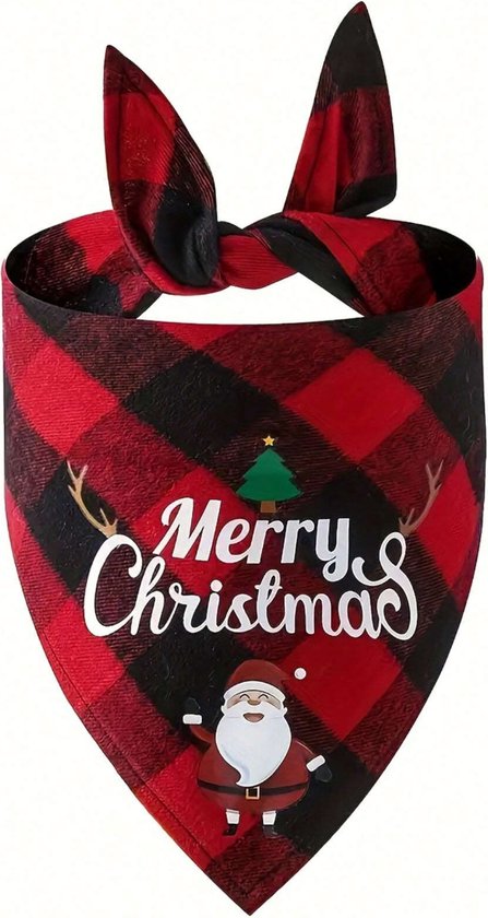 SUOXU Hond Kerst Bandana Driehoek Katoen Hond Sjaal Met Leuke Hond Kerst Feestelijke Party Hoed, 3-delige Outfit, Huisdier Gift en Party Decoratie Set (Kerstman sneeuwvlok
