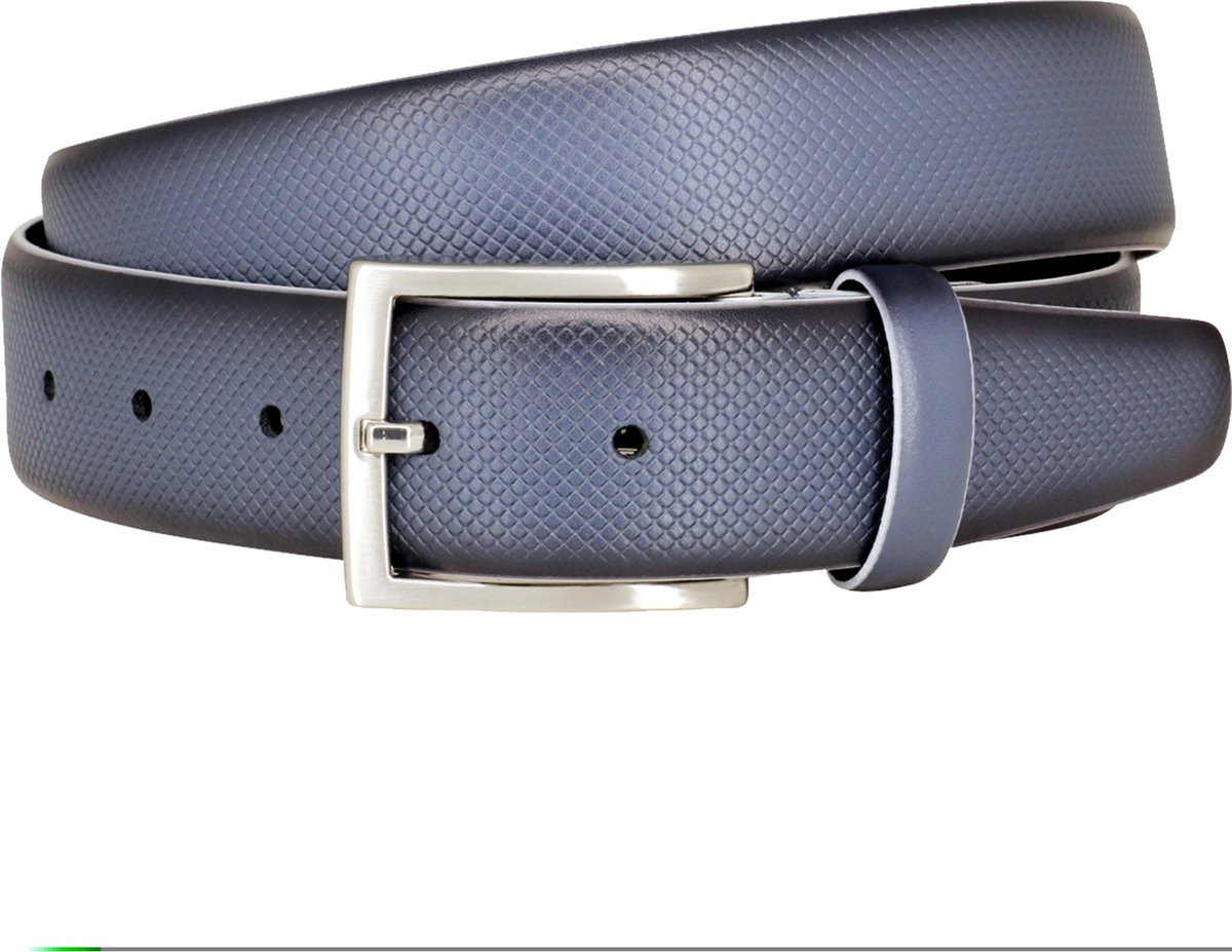 LINDENMANN leren heren riem - jeansblauw