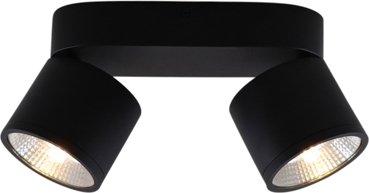 Olucia - THOMAS - Plafondlamp - Zwart - 2L - Vorm: Cilinder