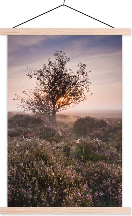Affiche textielposter Heather at sunrise lattes vierges 120x180 cm - Tirage photo sur plaque scolaire (décoration murale salon / chambre) XXL / Groot format!