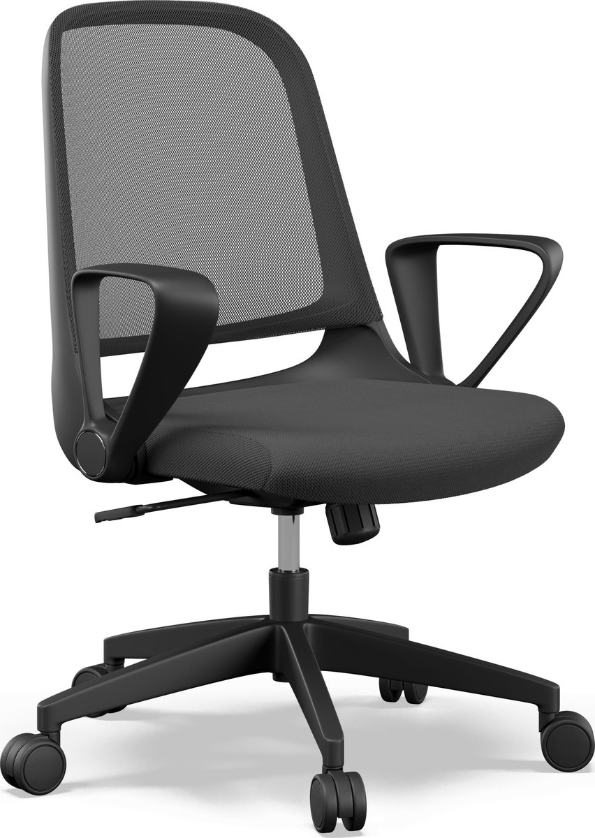 SENSE7 SOPTY - Ergonomische Bureaustoel - Belastbaar tot 120 kg - Verstelbare Lendensteun - Computerstoel - Directiestoel - Max. 180 cm - Zwart