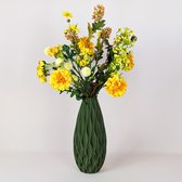 Bouquet de soie avec vase - 60-70 cm de haut - Fleurs artificielles, fleurs en soie, fausses fleurs, fausses fleurs, bouquet artificiel